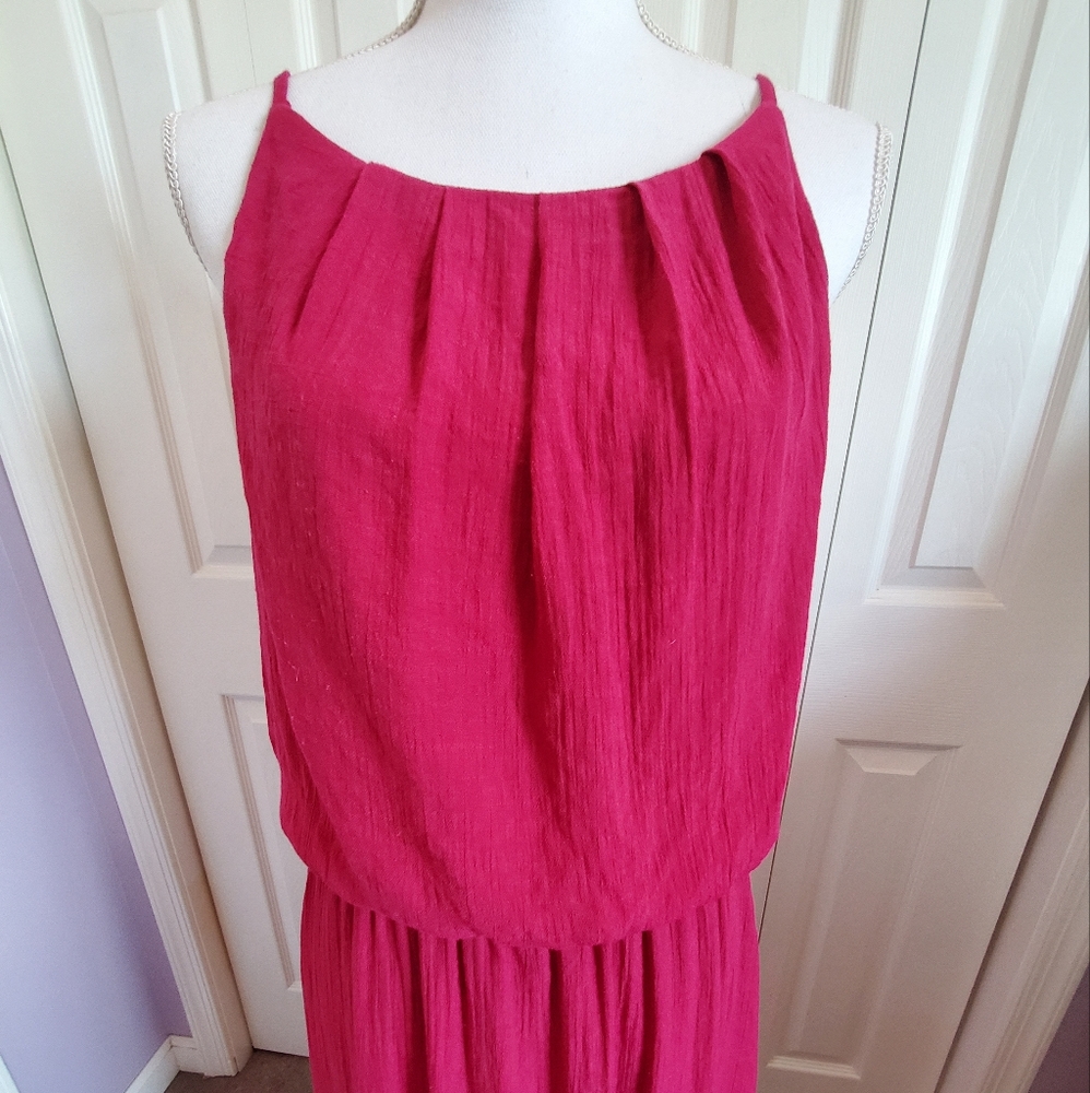 Tacera Raspberry Maxi Dress Flowy Beachy Boho